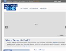 Tablet Screenshot of partnersinkind.com